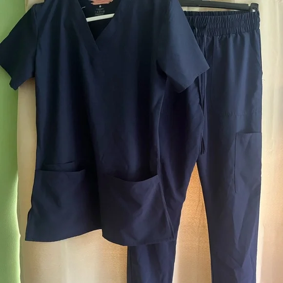 Navy Women's Scrub Set - Picture 1 of 4